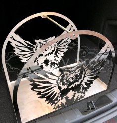 Uçan Baykuş Metal Odunluk Tutucu Lazer Plazma Kesim Şablonu DWG Dosyası