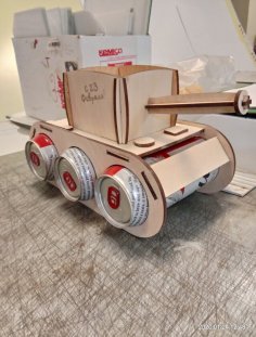 Lazer Kesim Tank Gazlı İçecek Kutusu Tutucu Şablonu Ücretsiz Vektör