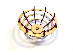 Lazer Kesim Meyve Kasesi 2mm Kontraplak DXF Dosyası