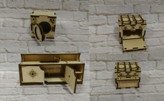 Lazer Kesim Oyuncak Bebek Evi Mobilyası Ahşap Çocuk Oyuncakları Ücretsiz Vektör