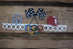 Araba Yarışı Sporları Madalya Askısı Sergileme Ücretsiz Vektör