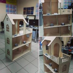 Lazer Kesim Ahşap Bebek Evi Kiti Ücretsiz Vektör