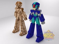 Lazer Kesim Mega Man Robot Ücretsiz Vektör