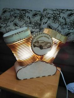Lazer Kesim Ahşap Harley Davidson Lamba Gece Lambası Ücretsiz Vektör