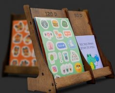 Lazer Kesim Kitap Sergileme Standı DXF Dosyası