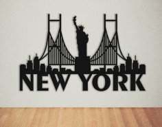 Lazer Kesim New York Duvar Dekoru DXF Dosyası