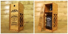 Lazer Kesim Jack Daniels Viski Ahşap Kutusu Ücretsiz Vektör