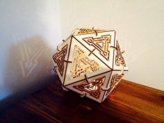 Lazer Kesim İkozahedron Lamba 3mm Kontraplak Ücretsiz Vektör