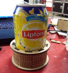 Lazer Kesim Ahşap İçecek Şişesi Bardak Tutucu DXF Dosyası