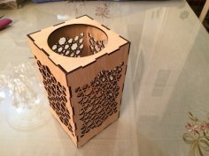 Lazer Kesim İslami Mumluk Fener DXF Dosyası