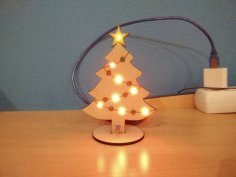 Lazer Kesim Noel Ağacı 3mm MDF Şablonu SVG Dosyası