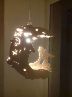 Lazer Kesim Peri Ay Lamba Gece Lambası DXF Dosyası