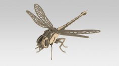 Lazer Kesim Yusufçuk 3D Puzzle 2mm Ücretsiz Vektör