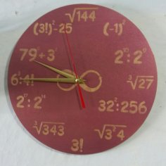 Lazer Kesim Matematik Duvar Saati Ücretsiz Vektör