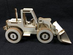 Lazer Kesim Ahşap Oyuncak Dozer DXF Dosyası