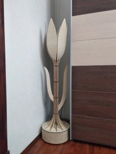 Lazer Kesim Dekoratif Lale Yer Lambası Ücretsiz Vektör