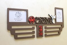 Lazer Kesim Shotokan Karate Madalya Sergileme Askısı Ücretsiz Vektör