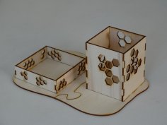 Lazer Kesim Masa Organizeri Kalemlik 3mm DXF Dosyası
