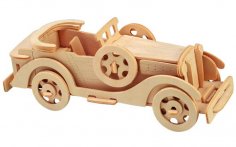 Lazer Kesim Packard Twelve Araba Modeli 3D Ahşap Puzzle Çocuk Oyuncakları Hediyeler Ücretsiz Vektör
