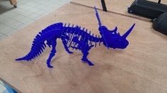 Lazer Kesim Styracosaurus 3D Puzzle 3mm DXF Dosyası