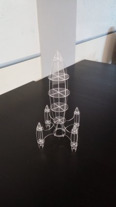Lazer Kesim Roket 3mm Pleksiglas DXF Dosyası