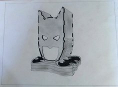 Lazer Kesim Batman Kafa Lamba Gece Lambası DXF Dosyası