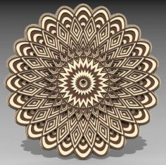Lazer Kesim 3D Katmanlı Mandala Ücretsiz Vektör