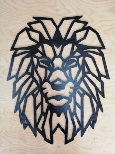 Lazer Kesim Aslan Poligon Sanat Duvar Dekoru Duvar Sanatı Dekoru 3D Heykel DXF Dosyası