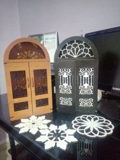Lazer Kesim Kapı Anahtar Kutusu Ahşap Anahtar Dolabı Duvara Monte Anahtar Tutucu Kutusu DXF Dosyası