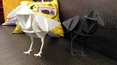 Lazer Kesim Karga 3D Puzzle 4mm Ücretsiz Vektör