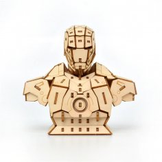 Lazer Kesim Demir Adam 3D Ahşap Puzzle Ücretsiz Vektör