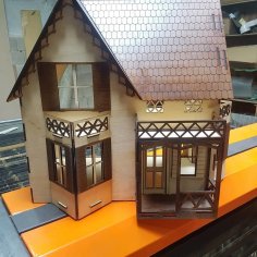 Lazer Kesim Bebek Evi Şablonu Ücretsiz Vektör
