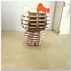Lazer Kesim Hello Kitty 3D Puzzle DXF Dosyası