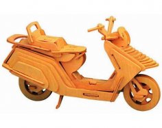 Lazer Kesim Lambretta Scooter Motosiklet 3D Puzzle Ahşap Masaüstü Modeli Ücretsiz Vektör