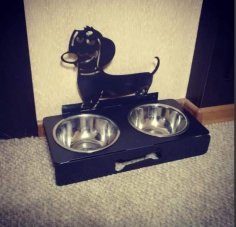 Lazer Kesim Köpek Mama Kabı Standı Şablonu Ücretsiz Vektör