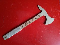 Lazer Kesim Oyma Ahşap Tomahawk Balta Ücretsiz Vektör