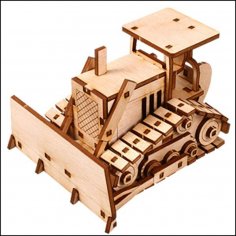 Lazer Kesim Ahşap Dozer 3D Model Seti Ücretsiz Vektör