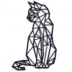 Lazer Kesim Geometrik Kedi Duvar Sanatı Ücretsiz Vektör