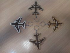 Lazer Kesim Kazıma Uçak Anahtarlık DXF Dosyası
