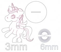 Lazer Kesim Unicorn Peçete Tutucu DXF Dosyası