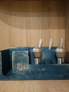 Lazer Kesim Mutfak Restoran Organizer Tuz Biber ve Peçete Tutucu 3mm Ücretsiz Vektör