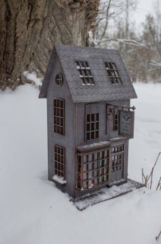 Lazer Kesim Süslü Yazı ve Blotts Kitabevi Harry Potter Evi Ücretsiz Vektör