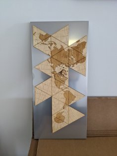 Lazer Kesim Dymaxion Harita Duvar Sanatı SVG Dosyası