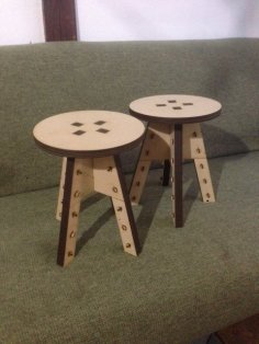 Lazer Kesim Yamuk Mini Tabure MDF 2.5mm DXF Dosyası