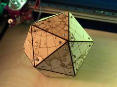 Lazer Kesim Dymaxion Haritası DXF Dosyası