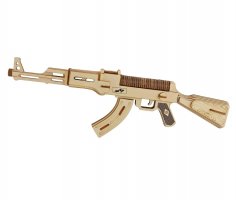 Lazer Kesim AK-47 Makineli Tüfek Modeli 3D Ahşap Puzzle Ücretsiz Vektör