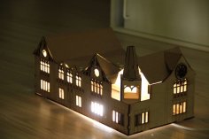 Lazer Kesim Ev Şeklinde Lamba DXF Dosyası