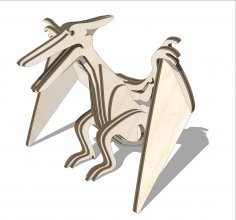 Lazer Kesim Ahşap Pterodaktil Oyuncak DXF Dosyası