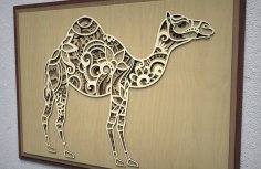 Lazer Kesim Deve 3D Çok Katmanlı Duvar Sanatı Ücretsiz Vektör