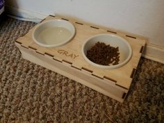 Lazer Kesim Kedi Mama Kabı Standı Ücretsiz Vektör